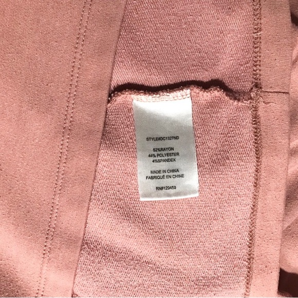 Mauve Pink Shirt Dress Short Puff Sleeves Pockets Relaxed Fit Large - Picture 4 of 5